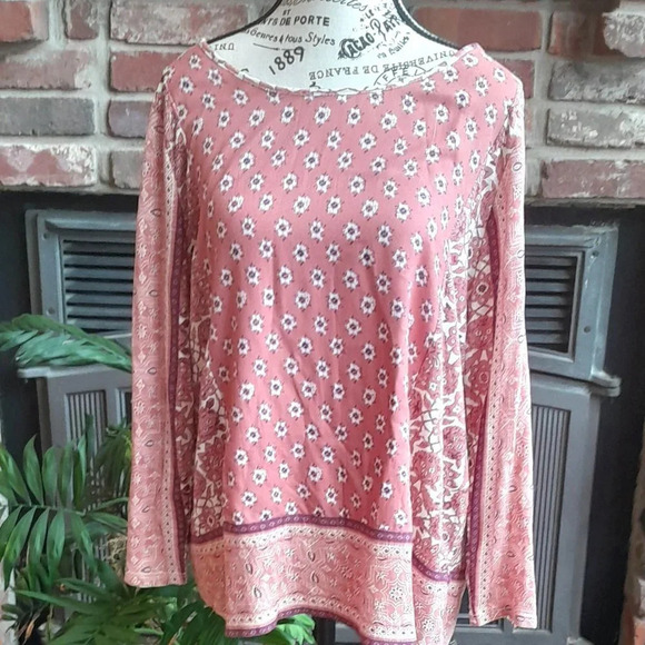 Lucky Brand Dusty Rose Floral Top - Picture 1 of 4